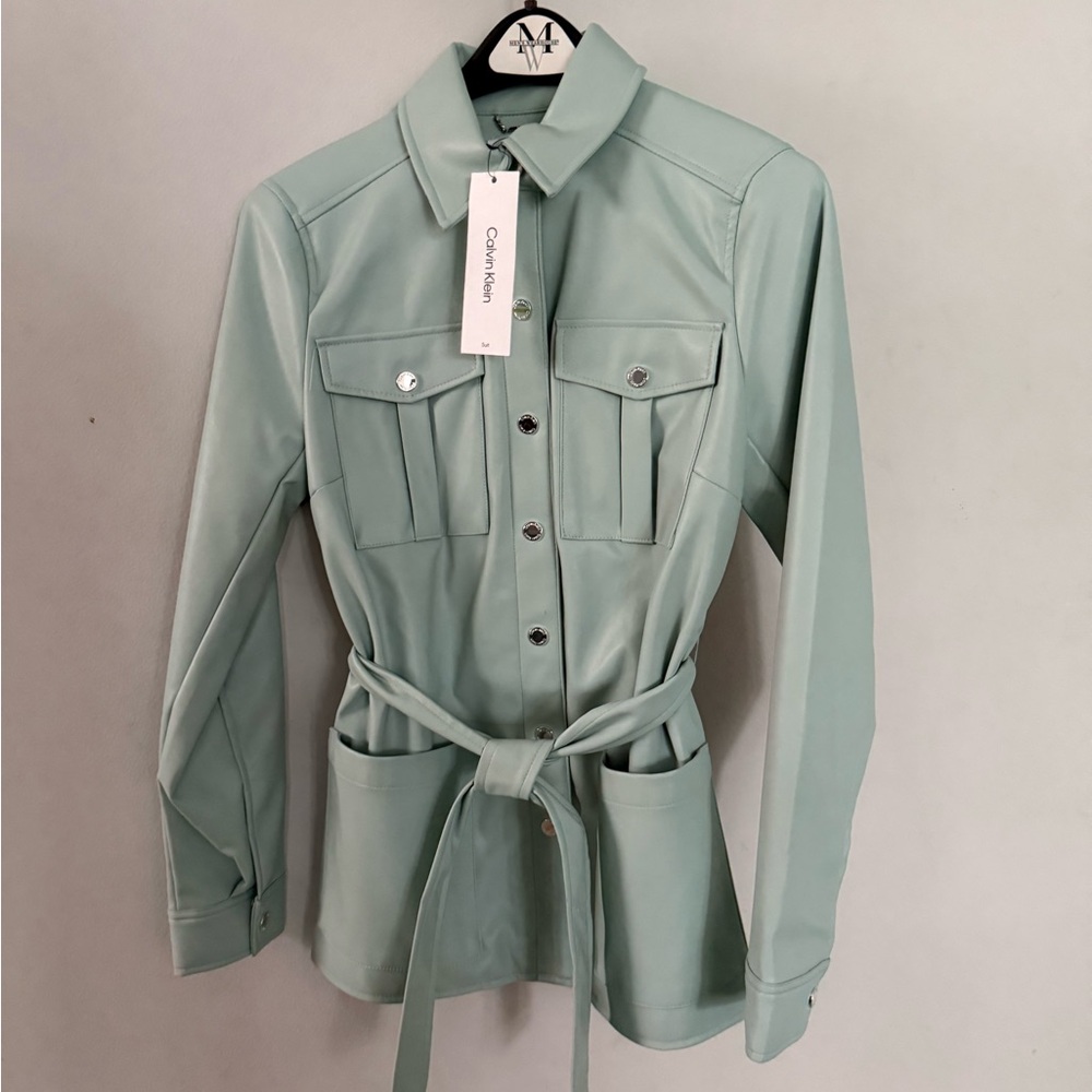 Calvin Klein faux leather raincoat